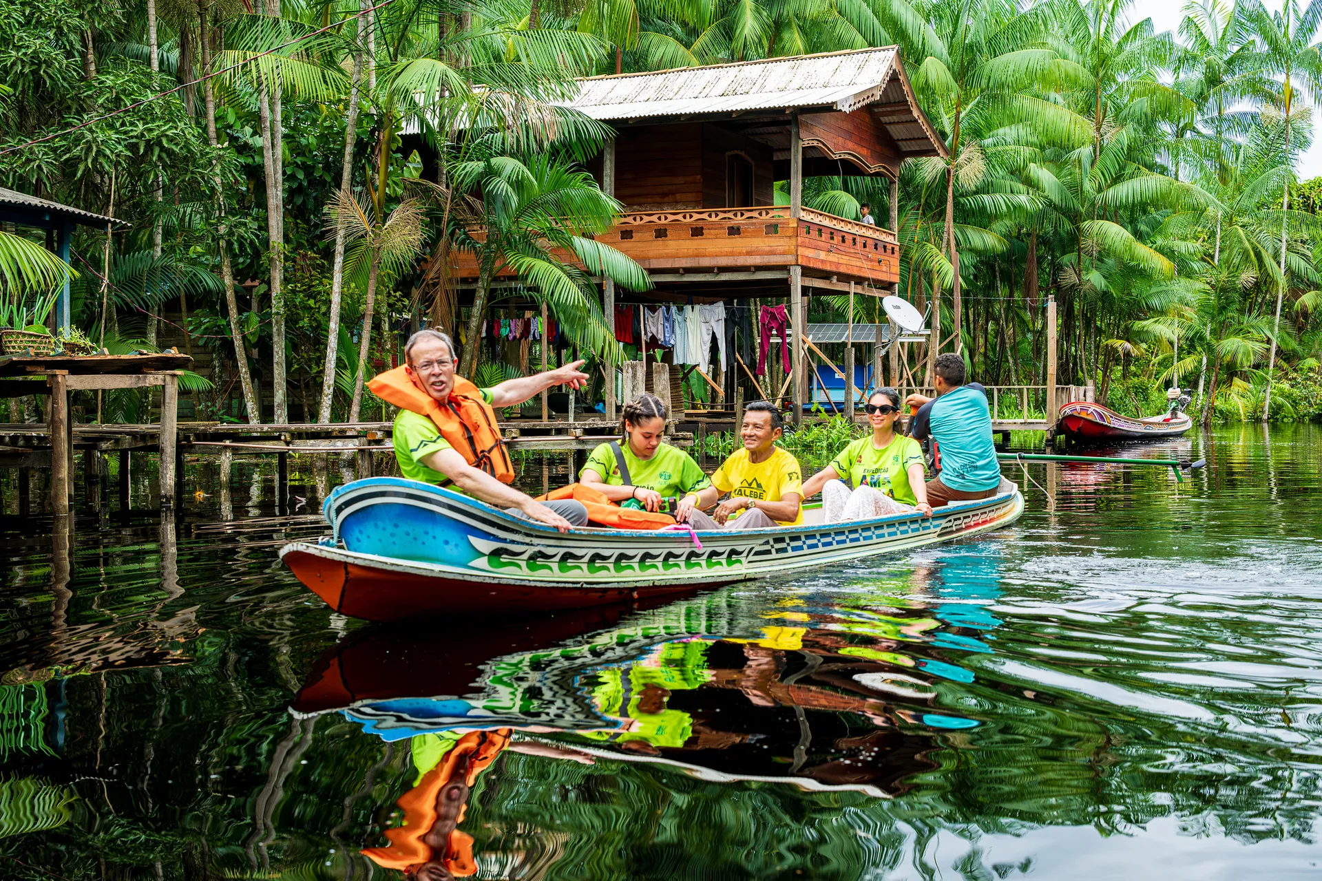 Five people in local boat