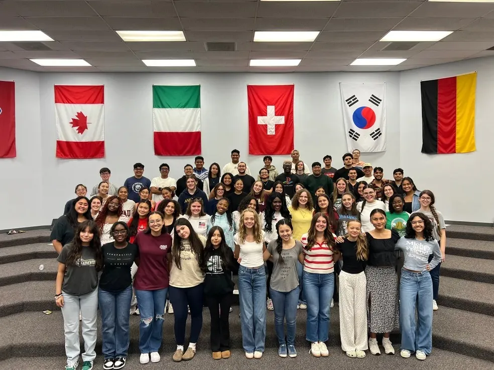 University Singers casual photo in practice room