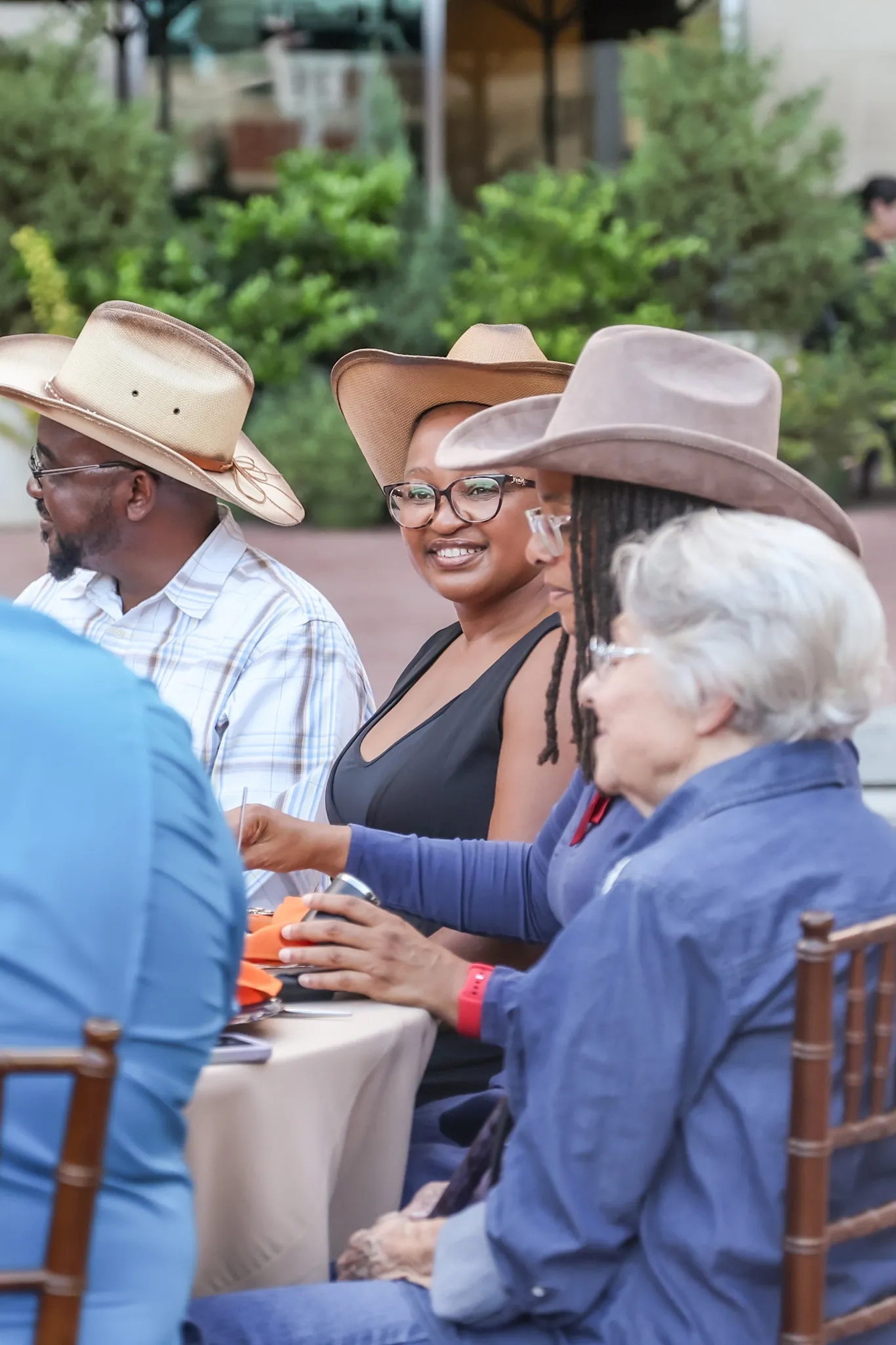 People sitting at a dinner table