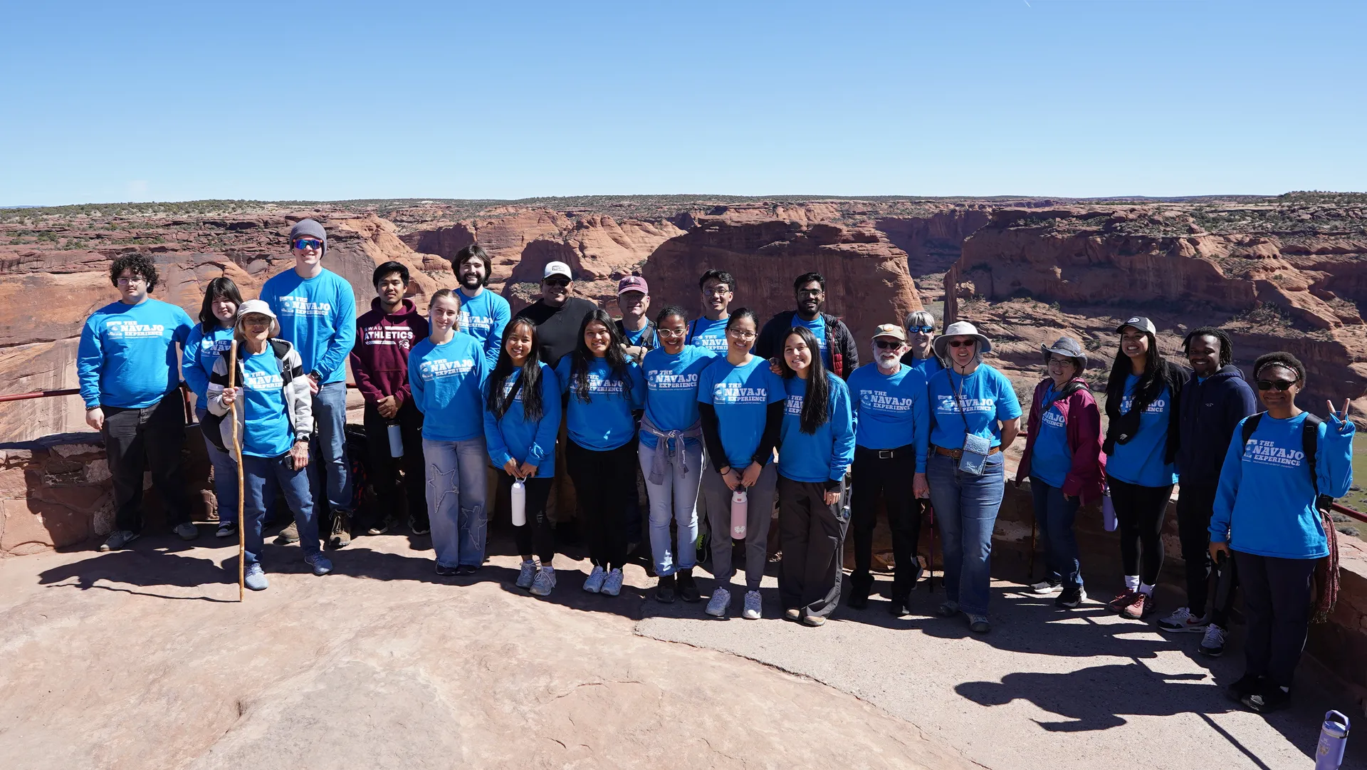 Group photo in front of canyon