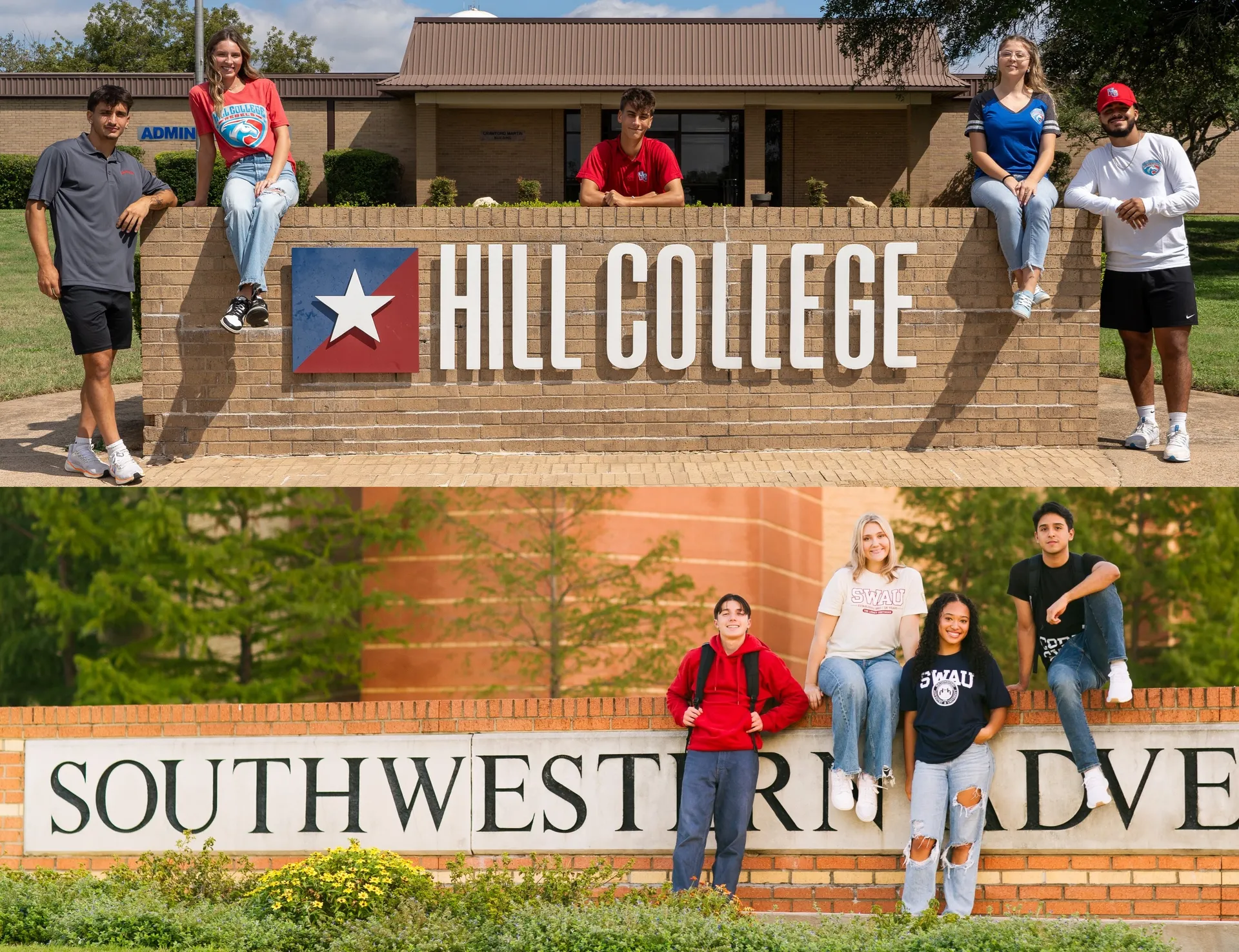hill college sign and swau sign
