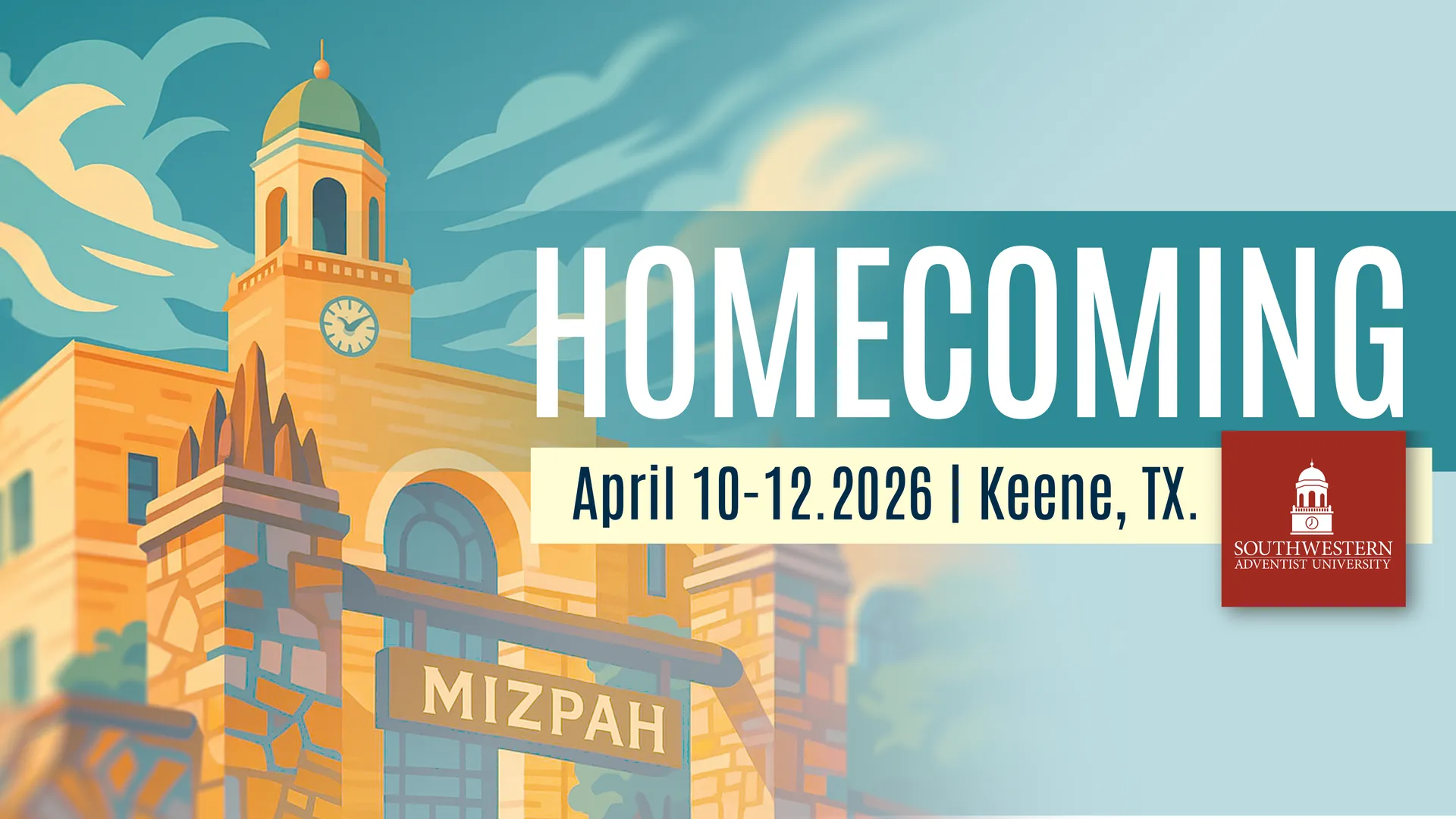 Homecoming April 10-12 2026 banner