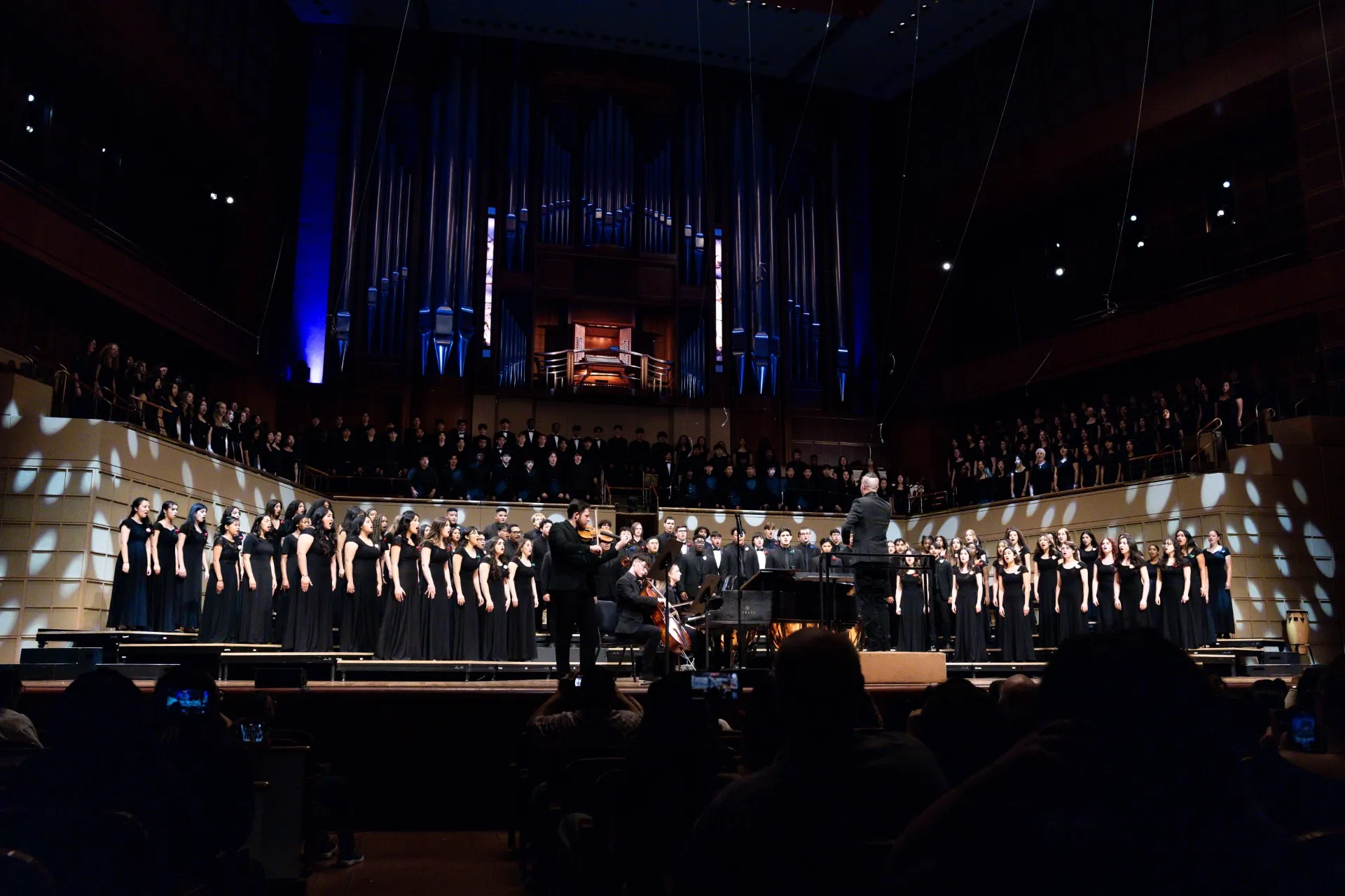 Choir on stage singing