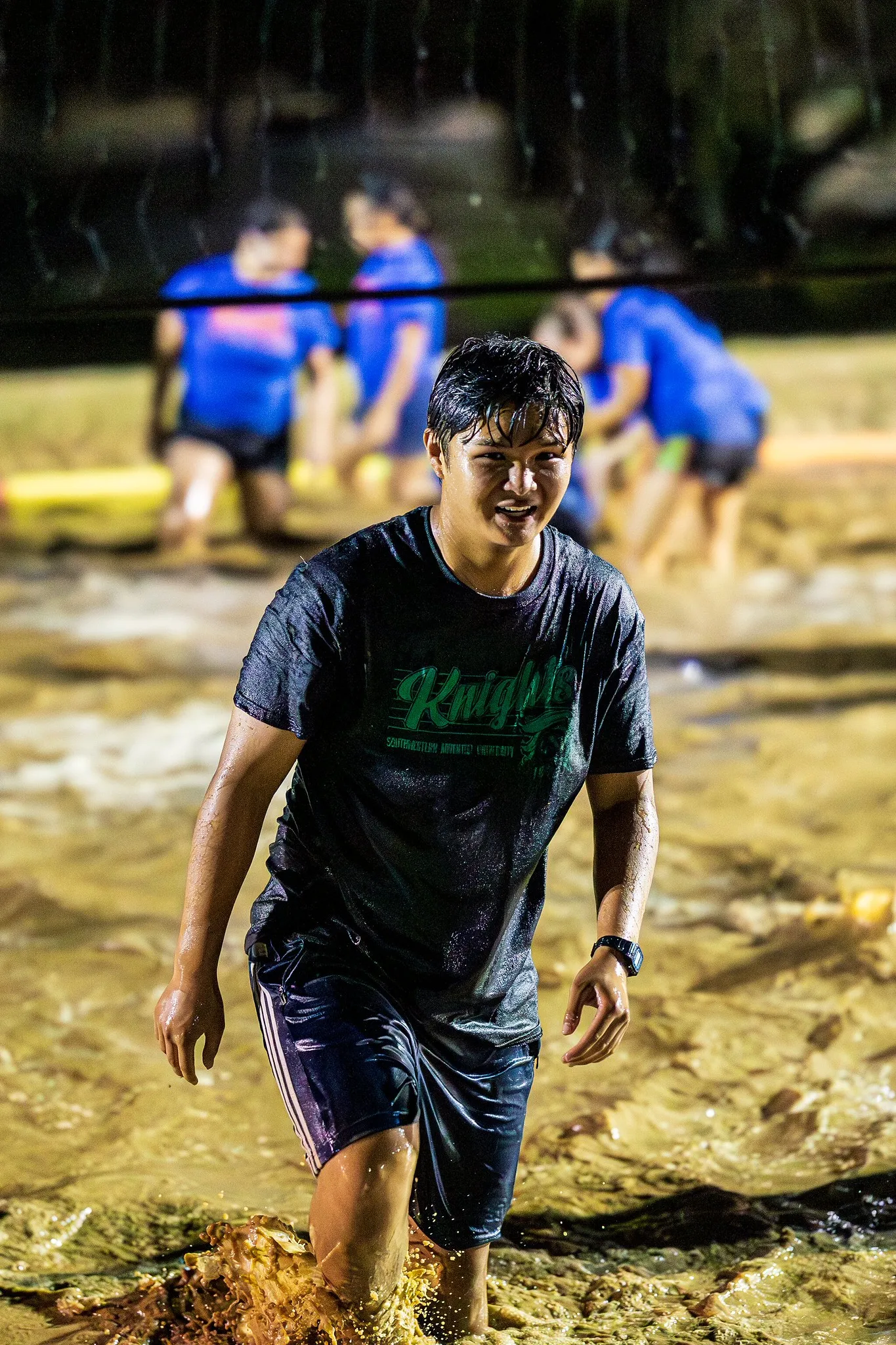 Tyler in volleyball pit