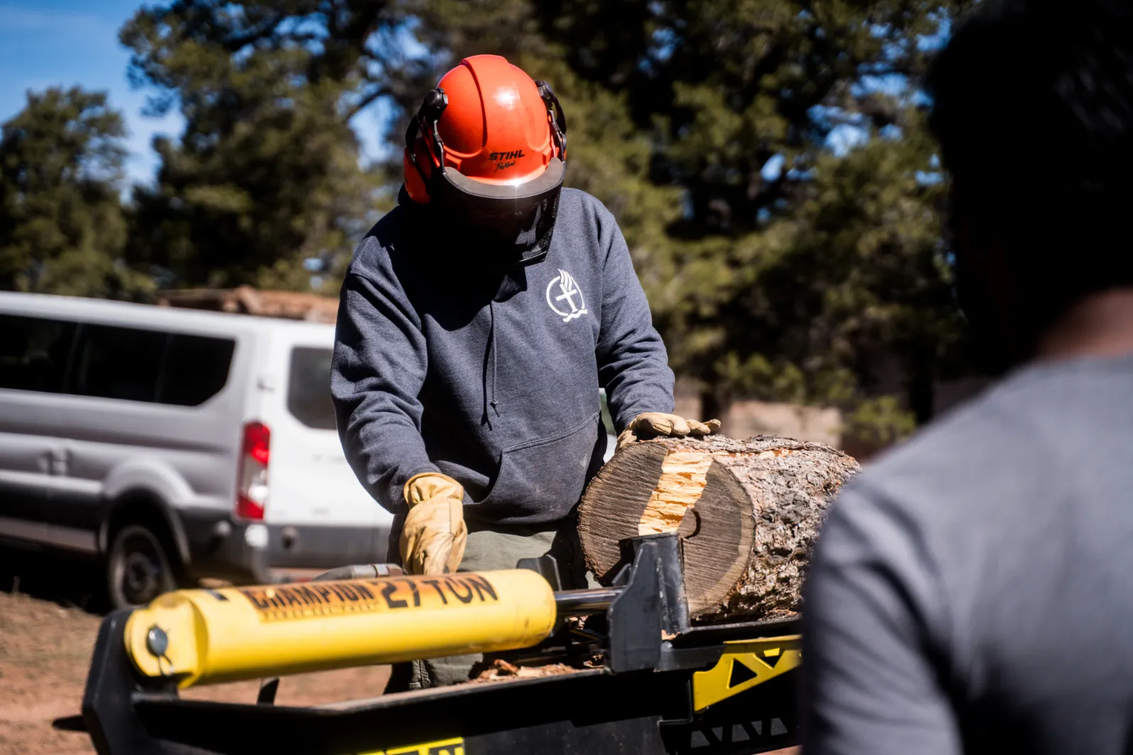 Using a wood cutting machine