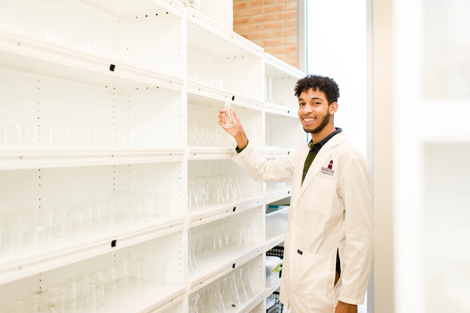 Science Lab Beaker Shelves