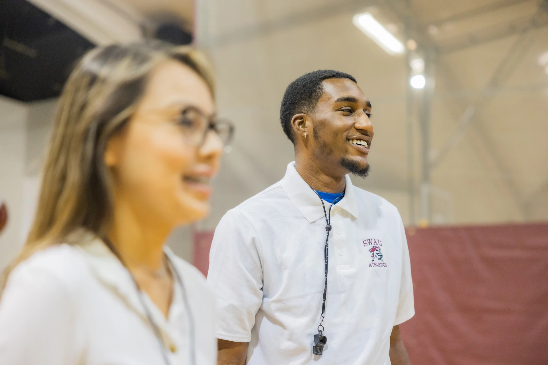 SWAU student smiling at gym for athletics