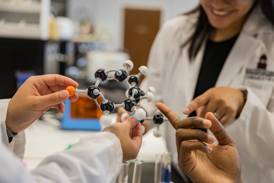 Chemistry lab at SWAU scales hall with molecule model