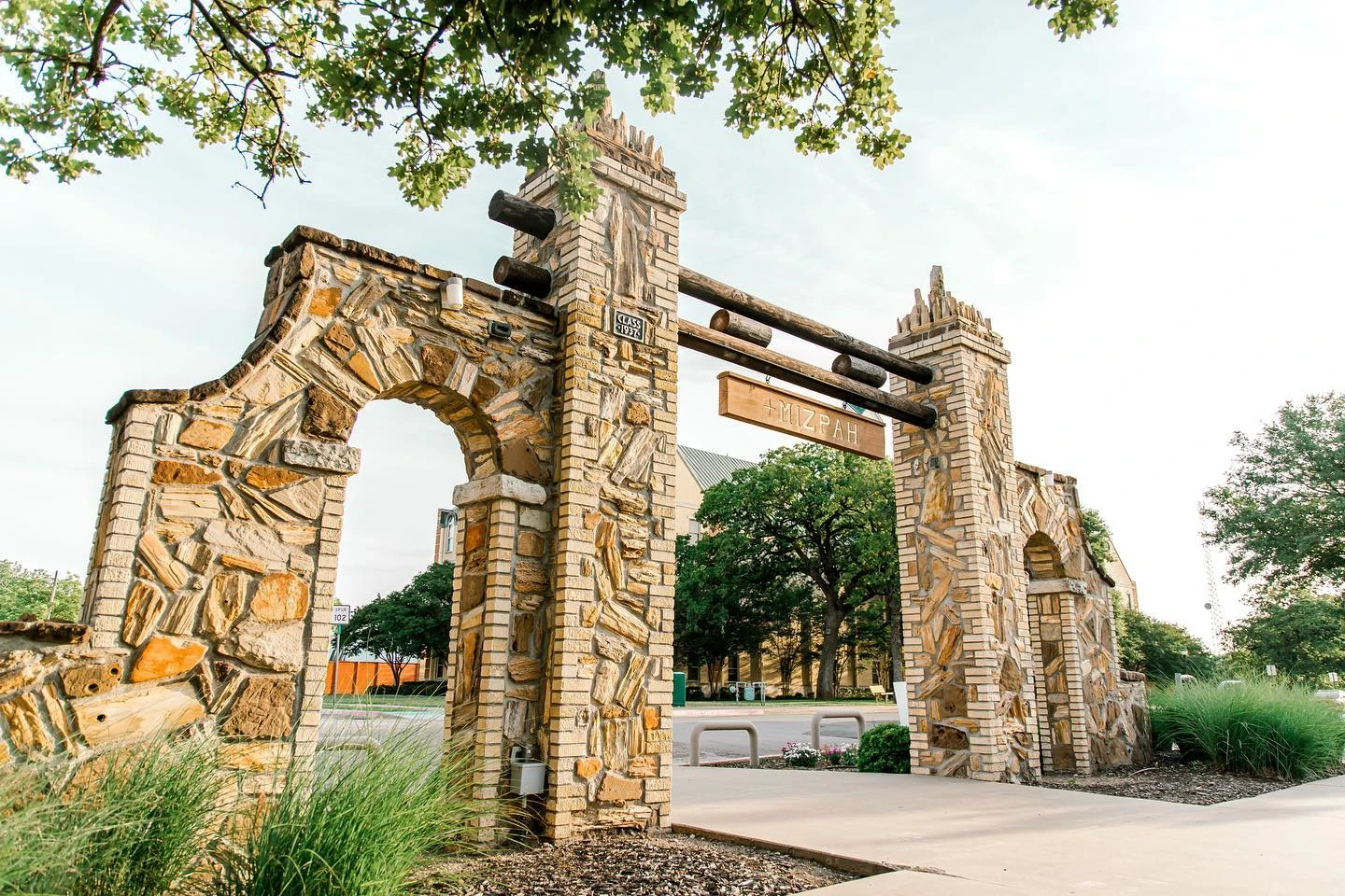 Side shot of Southwestern Adventist University Mizpah Gate